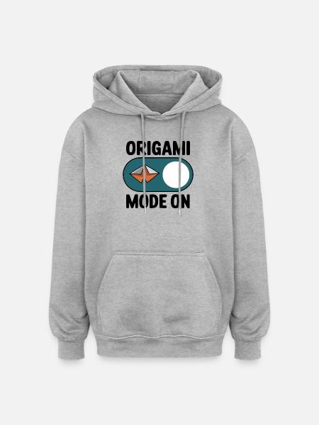 Origami-mode på papir foldehobby som udtryk for - Oversize unisex hoodie - grå meleret