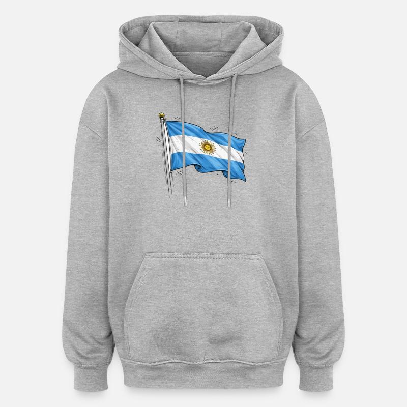 Drapeau de l’Argentine - Sweat à capuche oversize unisexe - gris chiné