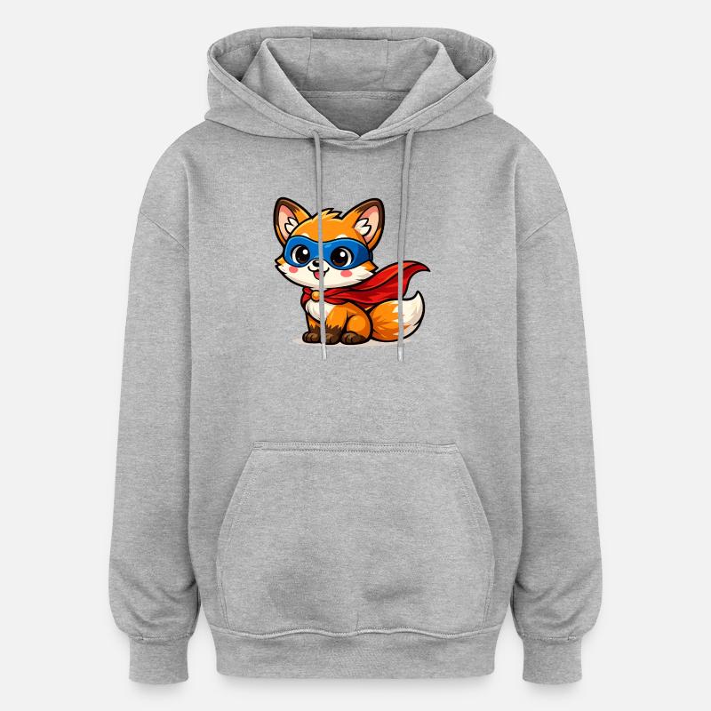 held Fox – Little Super Fox - Oversized Unisex Hoodie - heather grey