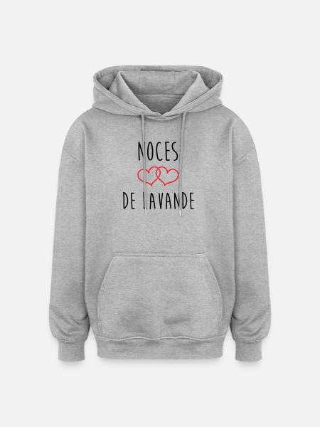 Lavender Wedding 46 Years - Oversized Unisex Hoodie - heather grey