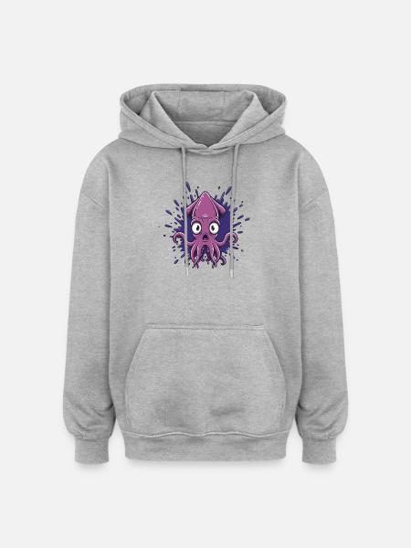 Crazy Ink Octopus Splash - Oversized Unisex Hoodie - heather grey