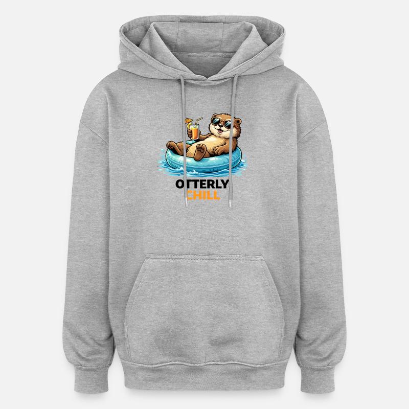 Chill Bear sur Inflatable Paradise - Sweat à capuche oversize unisexe - gris chiné