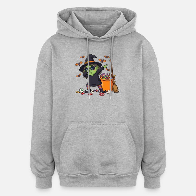 Dab Witch Enfants Filles Tout-petits Drôle - Sweat à capuche oversize unisexe - gris chiné