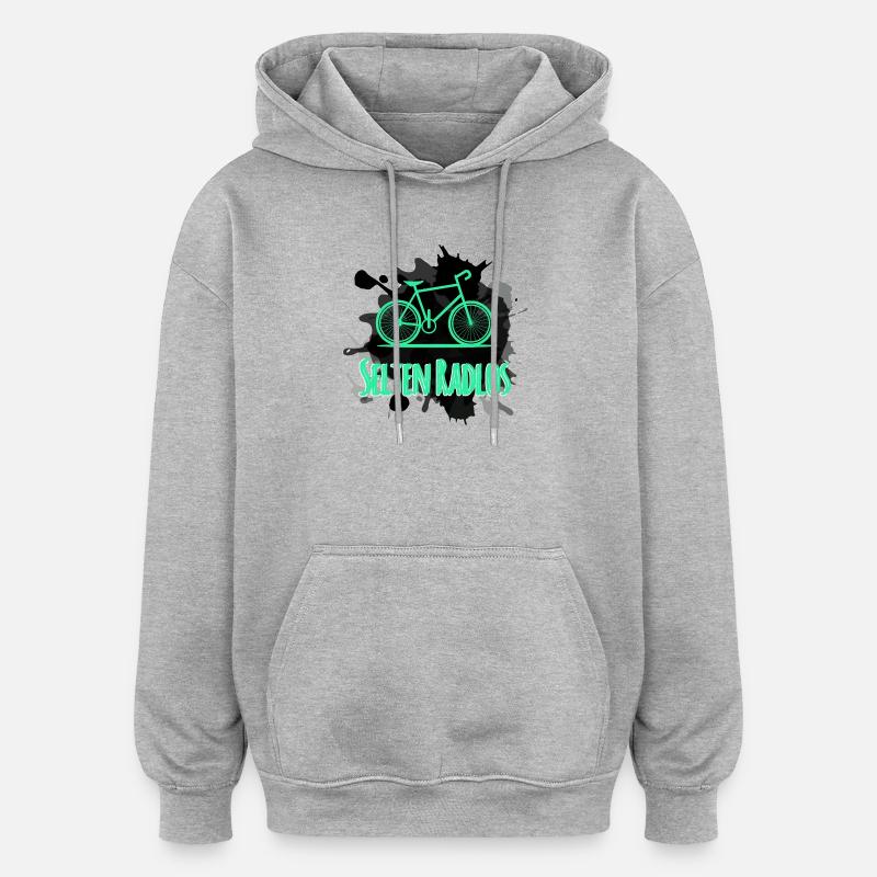 Fahrrad  - Oversized Unisex Hoodie - Grau meliert