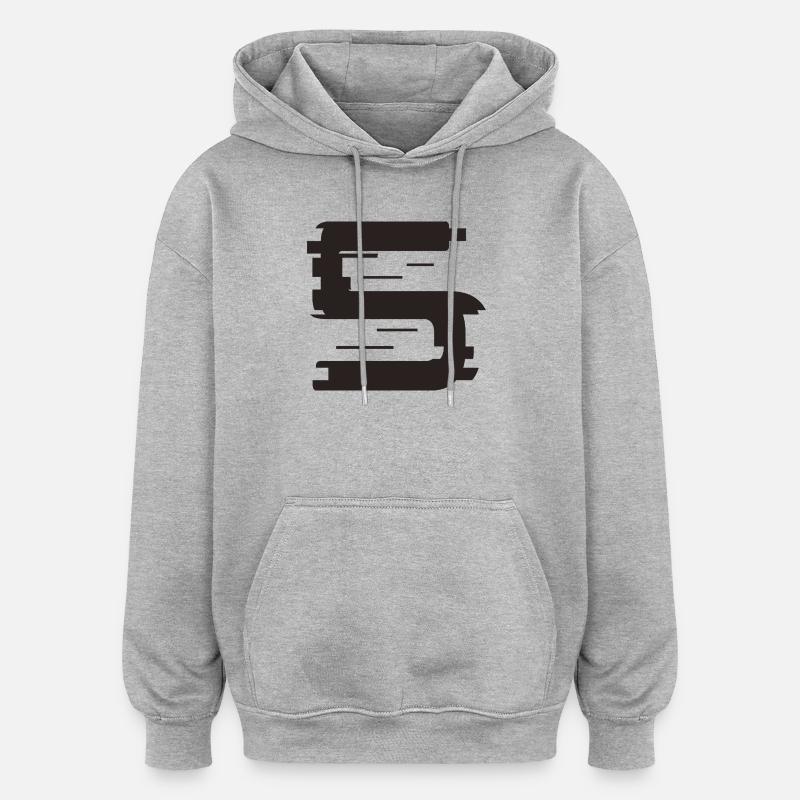 5 - Sweat à capuche oversize unisexe - gris chiné