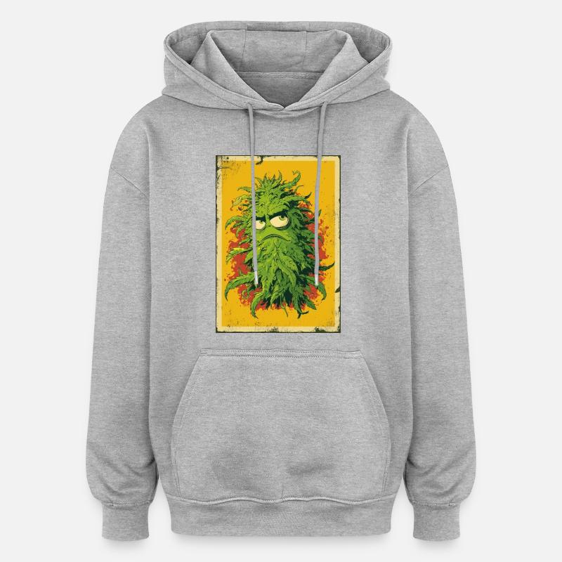 Grummelblatt Pop Art Cannabis - Sweat à capuche oversize unisexe - gris chiné