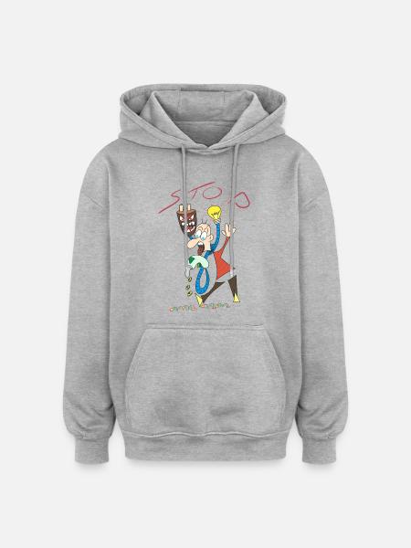 Stop à l'augmentation de l'énergie. - Sweat à capuche oversize unisexe - gris chiné
