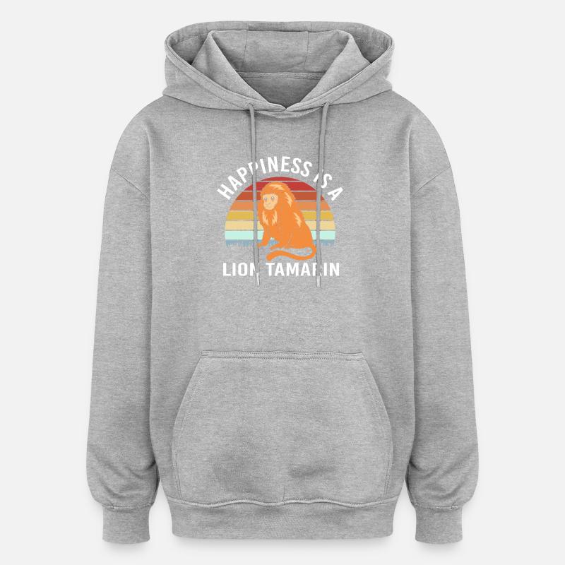 Tamarin Affe - Oversized Unisex Hoodie - Grau meliert