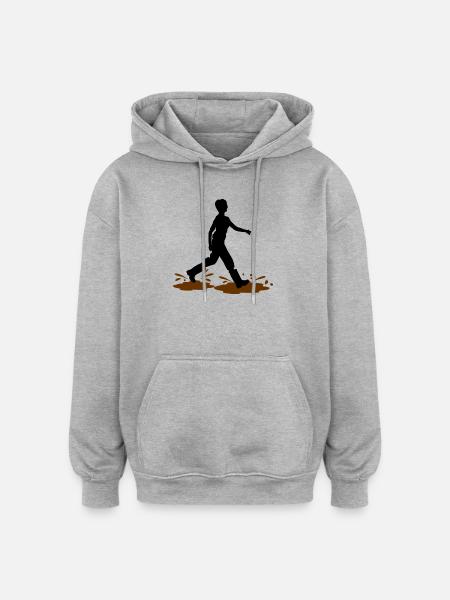 Wadloper Woman – Mud Adventure - Oversized Unisex Hoodie - heather grey