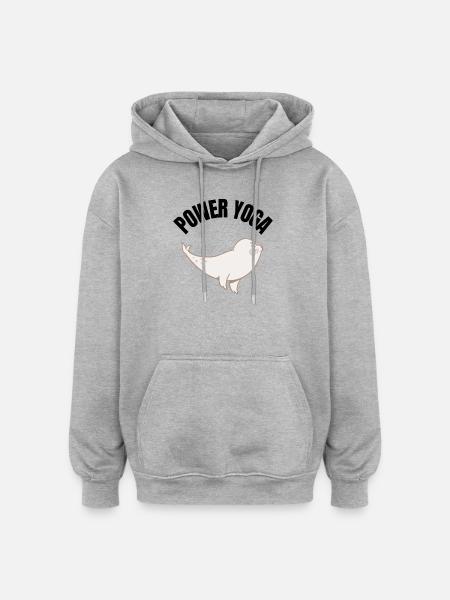 Power Yoga Seal - Oversized Unisex Hoodie - heather grey