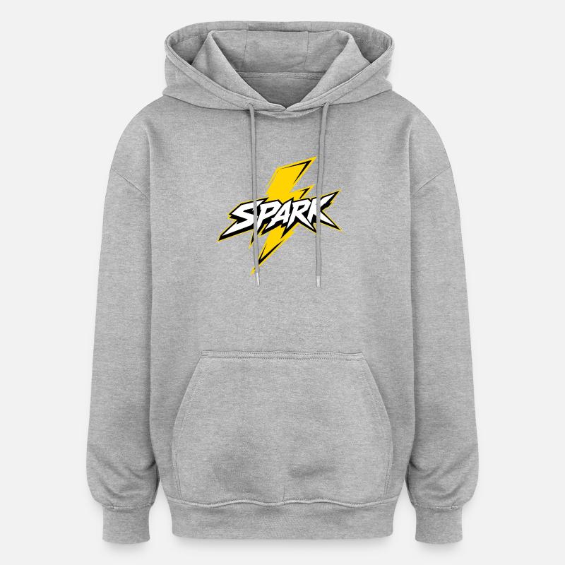 Spark Blitz Comic Logo - Oversized Unisex Hoodie - Grau meliert