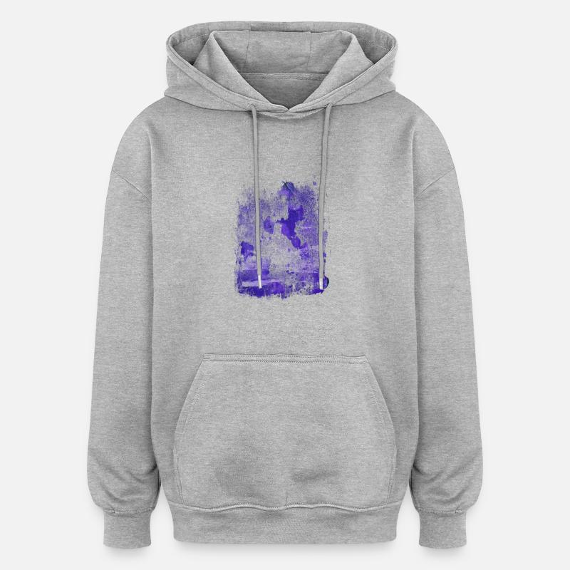 station-service - Sweat à capuche oversize unisexe - gris chiné