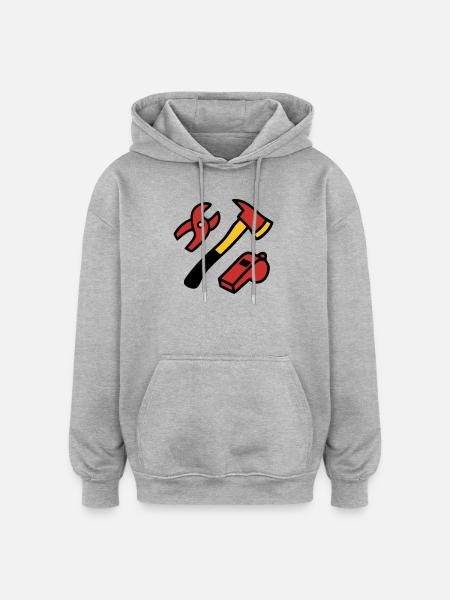 Fire Brigade Tool Graphics - Oversized Unisex Hoodie - heather grey