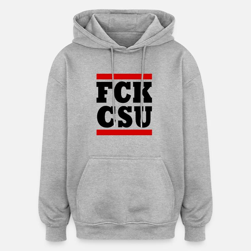 Fck csu - Sweat à capuche oversize unisexe - gris chiné