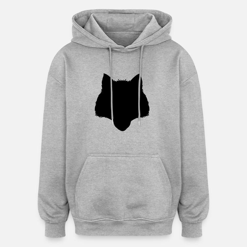 wolf - Oversized Unisex Hoodie - heather grey