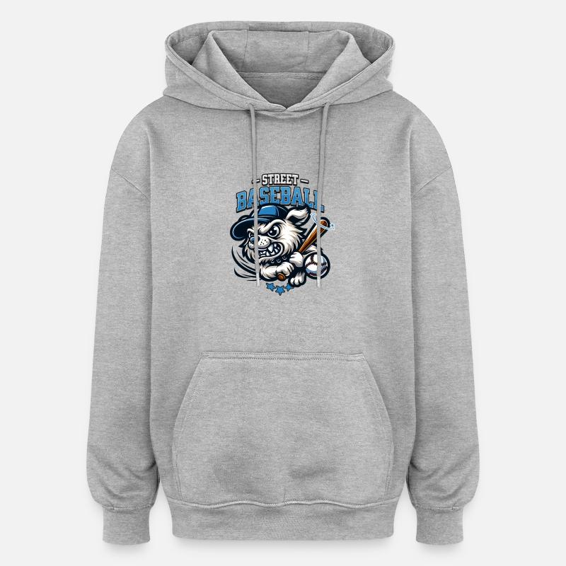 Baseball de rue - Sweat à capuche oversize unisexe - gris chiné