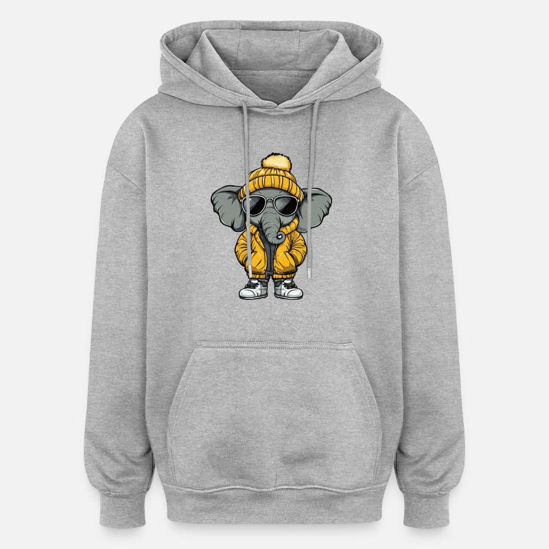 Bande dessinée d’hiver gigantesque - Sweat à capuche oversize unisexe - gris chiné