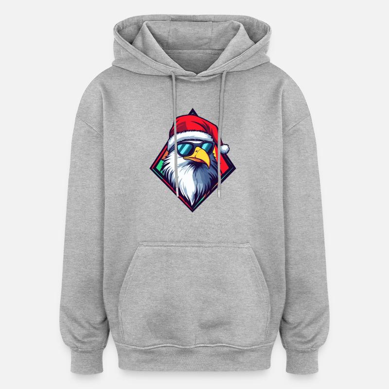 Eagle Christmas Cool - Oversized Unisex Hoodie - heather grey