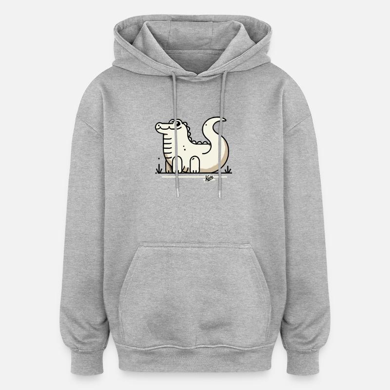 Drôle d’ami crocodile - Sweat à capuche oversize unisexe - gris chiné