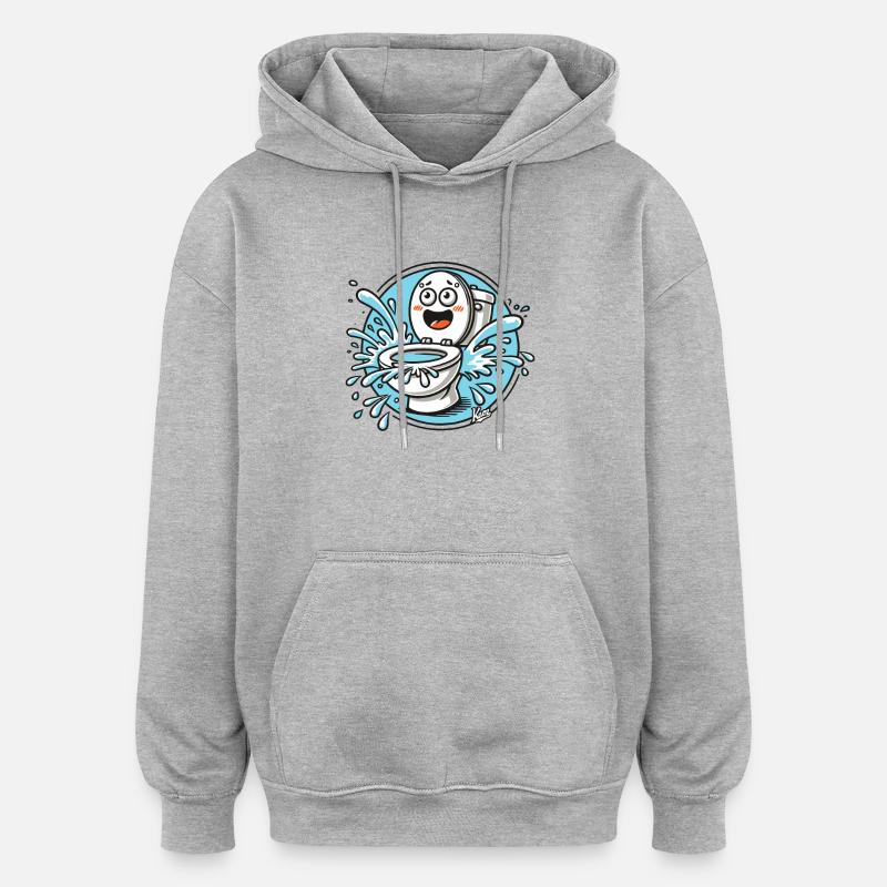 Les toilettes drôles éclaboussantes - Sweat à capuche oversize unisexe - gris chiné