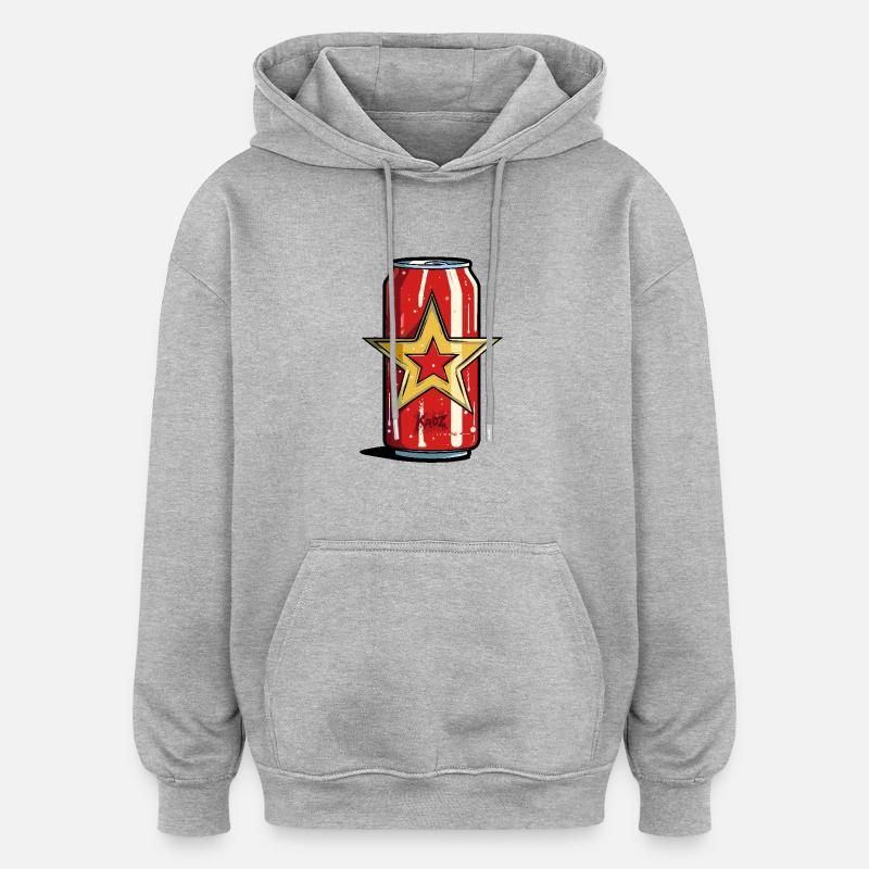 Canette de boisson gazeuse rafraîchissante - Sweat à capuche oversize unisexe - gris chiné