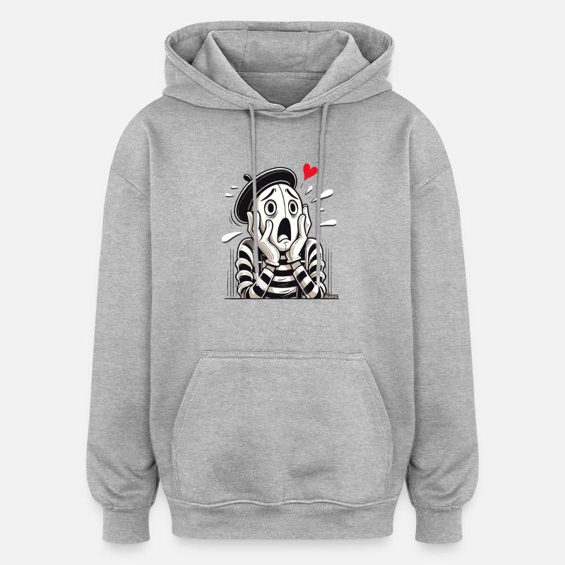 Dramatischer Pantomime – Liebe oder Verzweiflung? - Oversized Unisex Hoodie - Grau meliert