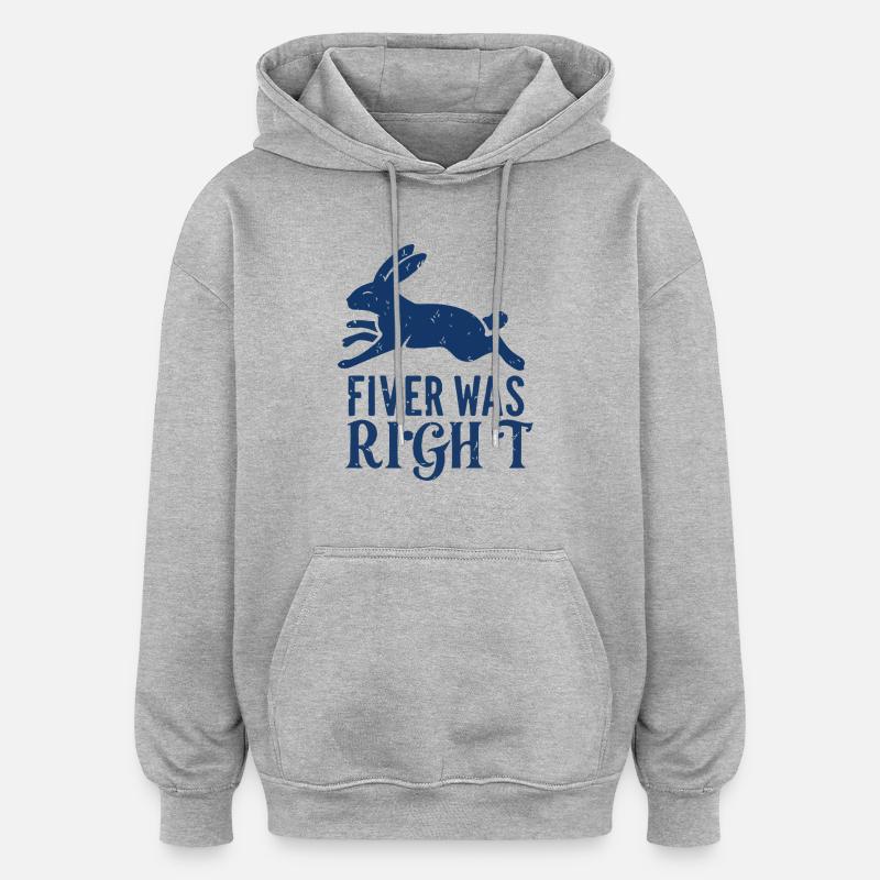 FIVER AVAIT RAISON - Sweat à capuche oversize unisexe - gris chiné