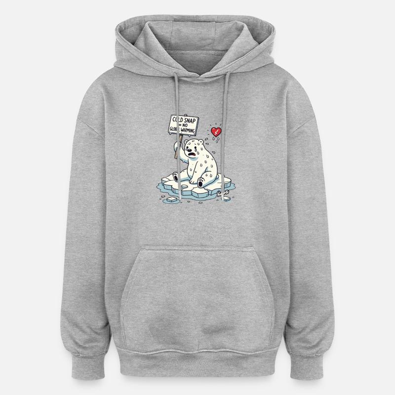Schwitzender Eisbär Klimawandel Protest - Oversized Unisex Hoodie - Grau meliert
