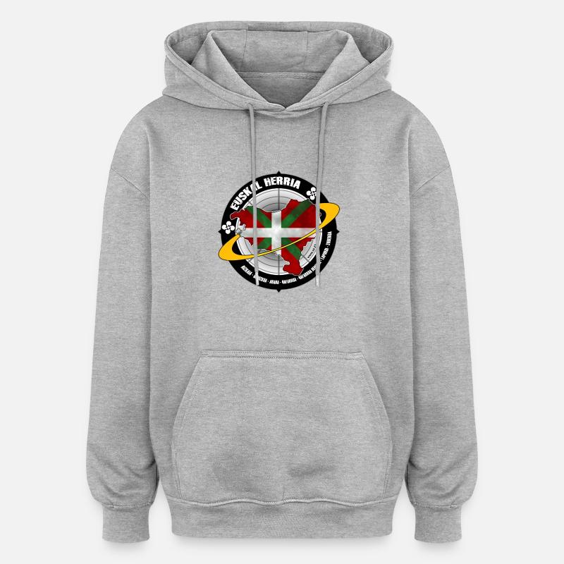 euskal herria - Sweat à capuche oversize unisexe - gris chiné
