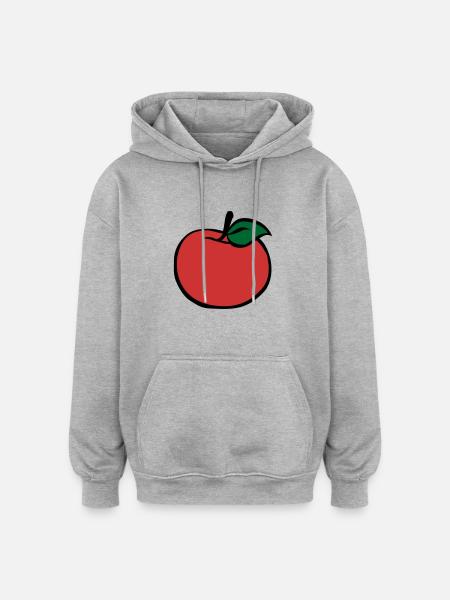 Apfel - Oversized Unisex Hoodie - Grau meliert