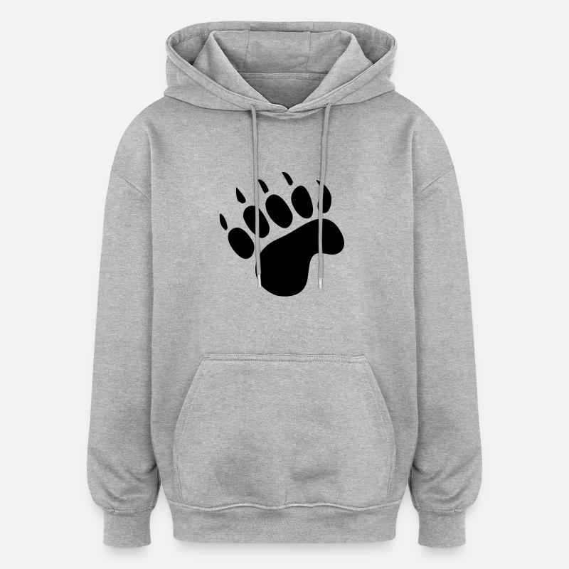 Pate d'ours - Sweat à capuche oversize unisexe - gris chiné