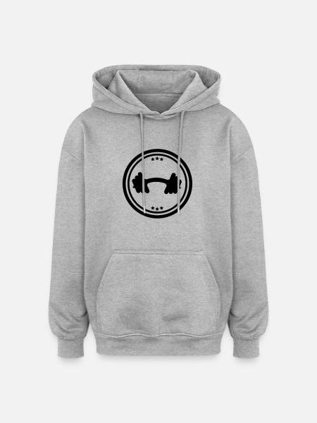 Bodybuilding - Oversized Unisex Hoodie - Grau meliert