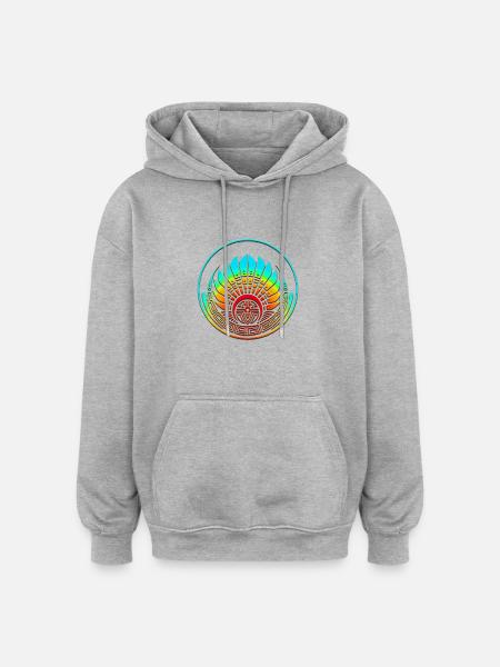 silbury_hillregenbogen - Sweat à capuche oversize unisexe - gris chiné