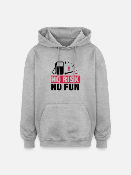 no_risk_no_fun__f2 - Oversized Unisex Hoodie - Grau meliert