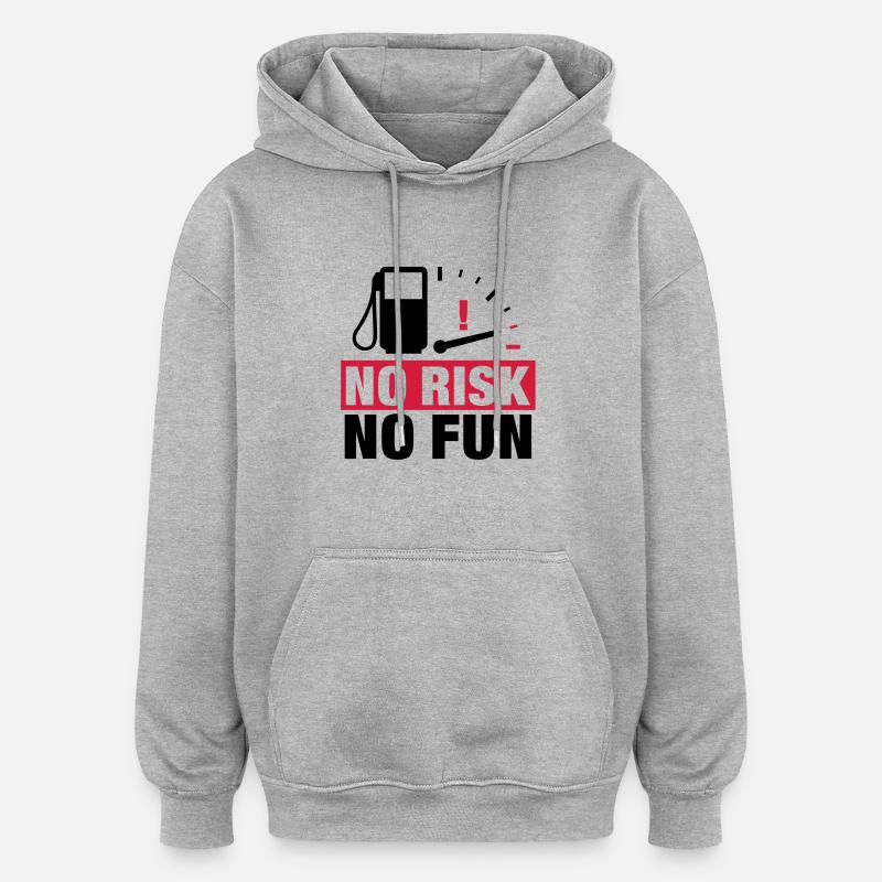 no_risk_no_fun__f2 - Sweat à capuche oversize unisexe - gris chiné