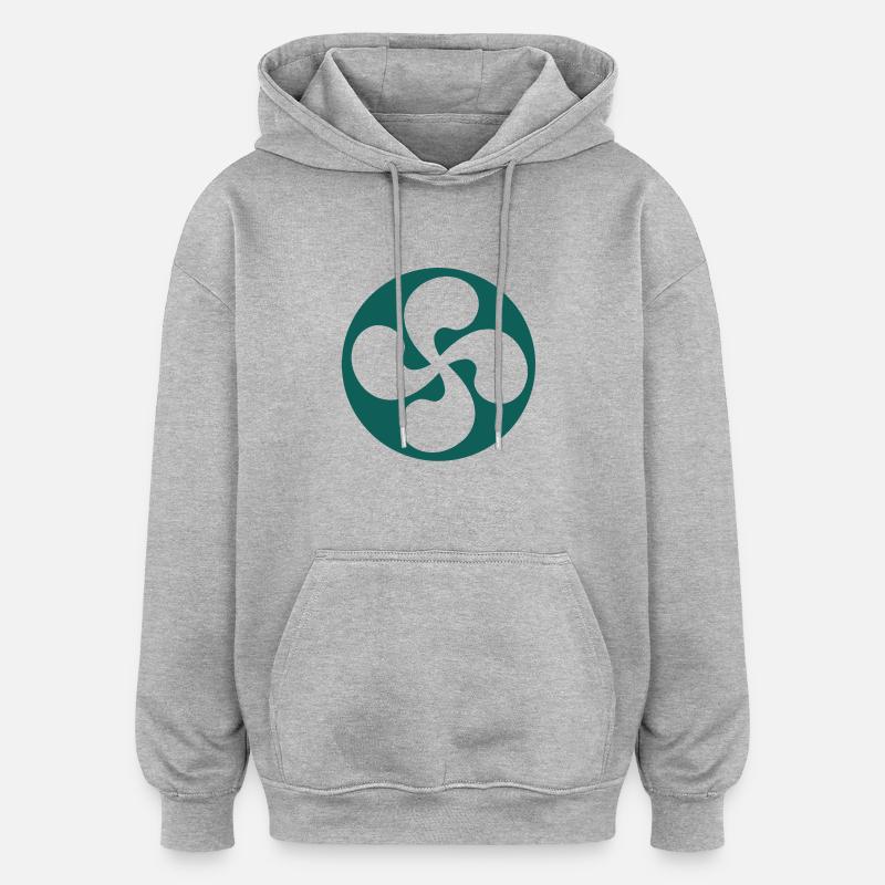 Baskische Quer extrudierten - Oversized Unisex Hoodie - Grau meliert