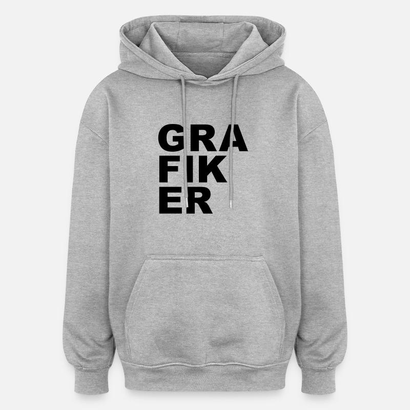 Grafiker - Oversized Unisex Hoodie - Grau meliert