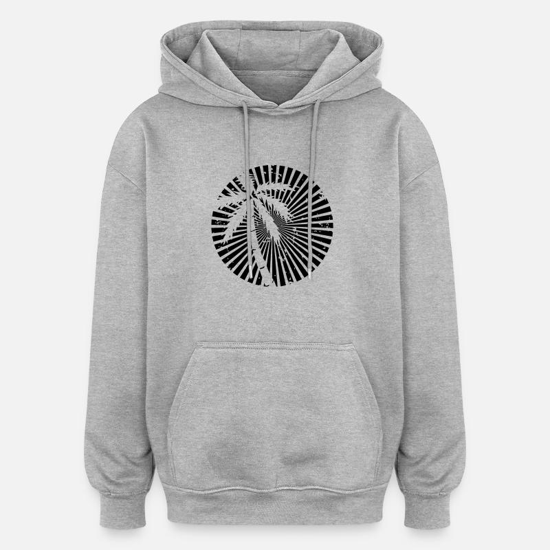 sunset_us - Sweat à capuche oversize unisexe - gris chiné