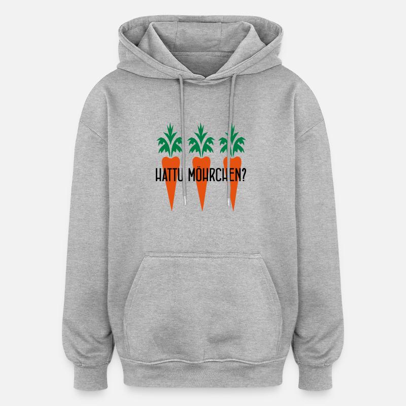 Carottes Hattu? - Sweat à capuche oversize unisexe - gris chiné