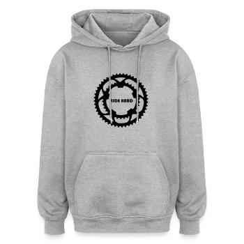 ride-hard - Oversized Unisex Hoodie - Grau meliert - Vorne - Noah (186cm)