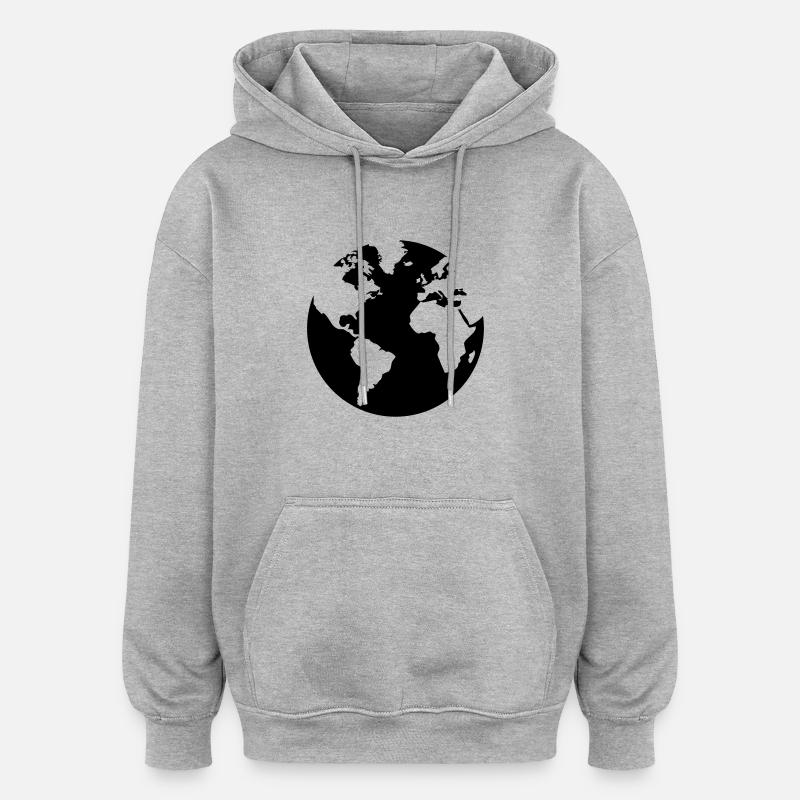 terre - Sweat à capuche oversize unisexe - gris chiné