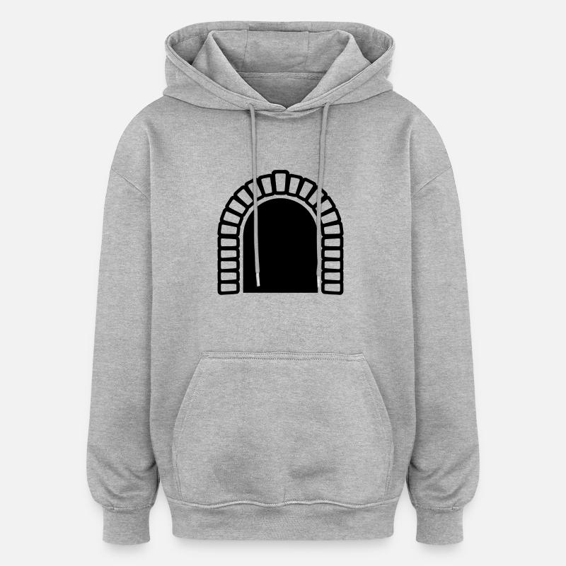 Tunnel - Sweat à capuche oversize unisexe - gris chiné