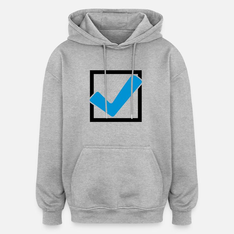 Rectangular hook logo - Oversized Unisex Hoodie - heather grey