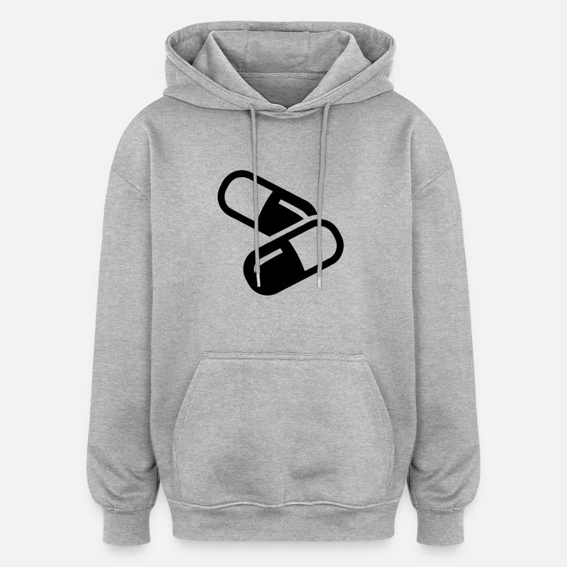 Cachet - Sweat à capuche oversize unisexe - gris chiné