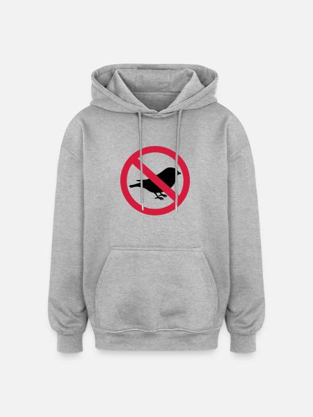 Bird - Oversized Unisex Hoodie - heather grey