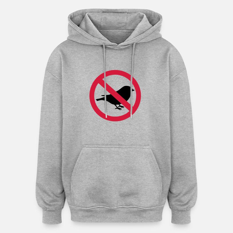 Oiseau - Sweat à capuche oversize unisexe - gris chiné