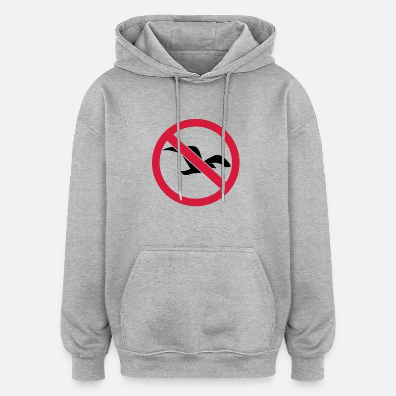 Goéland mouette - Sweat à capuche oversize unisexe - gris chiné