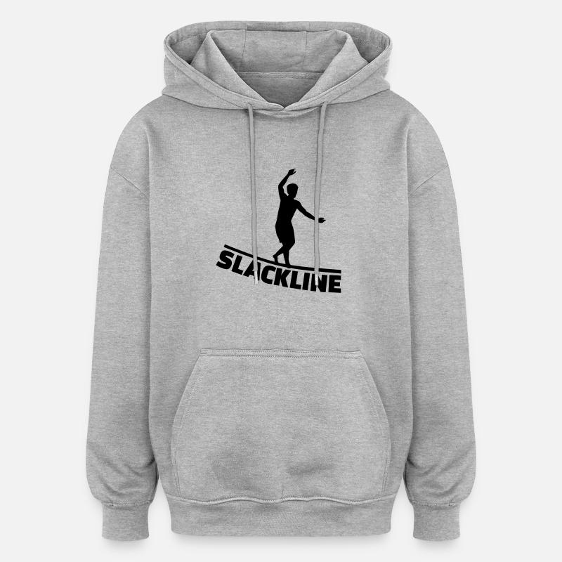 Slackline - Sweat à capuche oversize unisexe - gris chiné