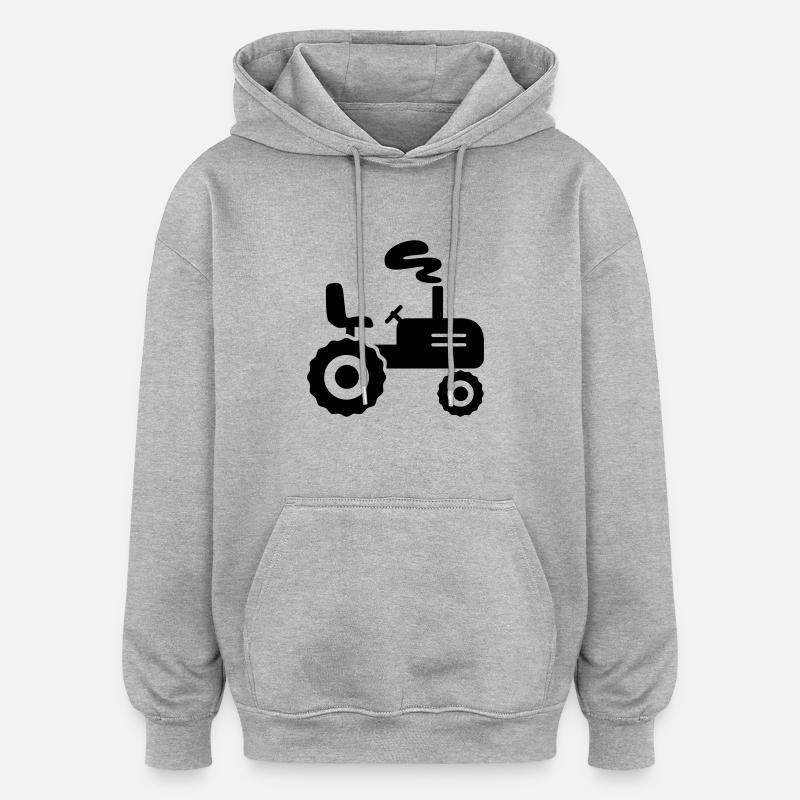 Traktor - Oversized Unisex Hoodie - Grau meliert