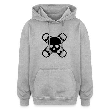 Skateboard - Sweat à capuche oversize unisexe - gris chiné - Devant - Noah (186cm)